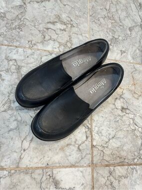 Alegria Emma Clogs Women 38 (8)Black Leather Wedge Slip On Shoes EMM-601